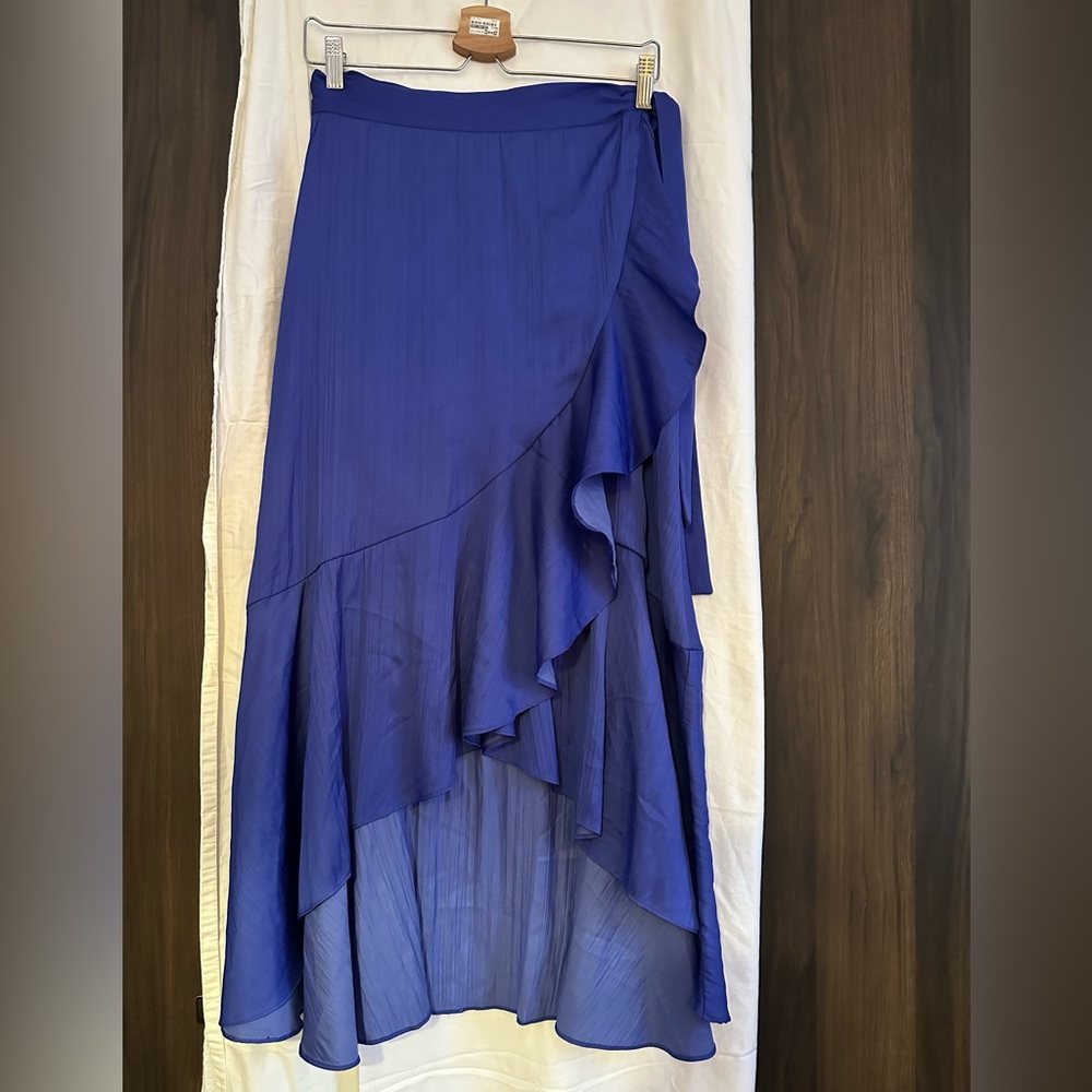 Anthropologie - Maeve ruffled wrap maxi skirt (Royal Blue) (Pre owned) (XS)
